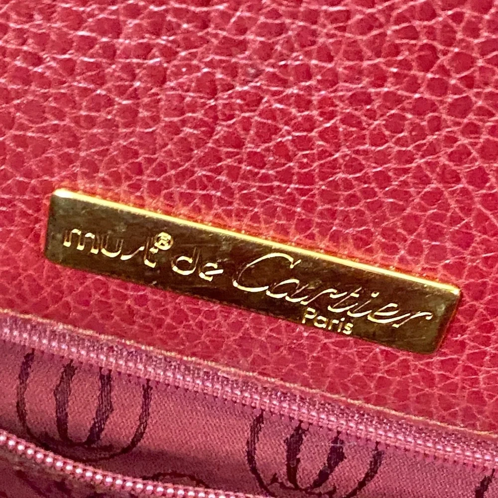 Cartier Burgundy Red Leather Tote - Authentic Vintage Luxury - Picture 13 of 16